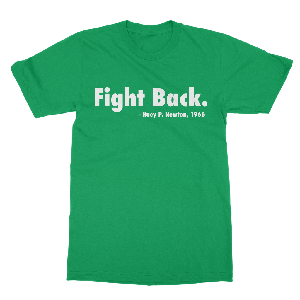 Fight Back Huey Newton Shirt 100 Black Owned Apparel BLACK